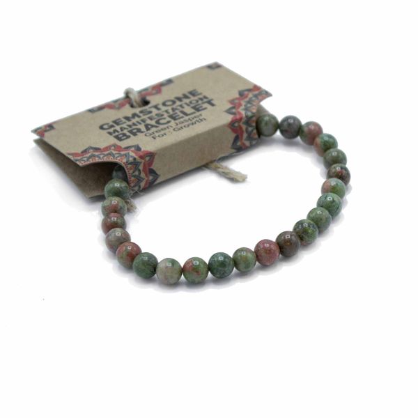 Pulsera Manifestación Piedras Preciosas - Jaspe Verde - Crecimiento