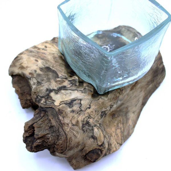 Tanque de Vidrio Fundido sobre Madera - Craquelado