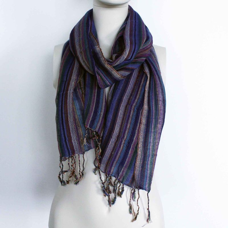 Bufandas Bohemias Indias - 56x183cm  - Colores aleatorios con hilo dorado
