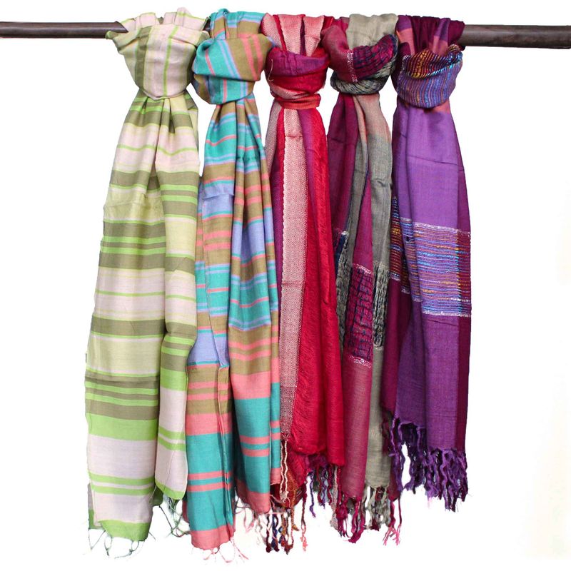Bufandas Bohemias Indias Grande - 71x183cm - Púrpuras al azar