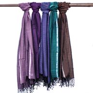 Bufandas Bohemias Indias Grandes -  71x183cm - Colores aleatorios con hilo dorado
