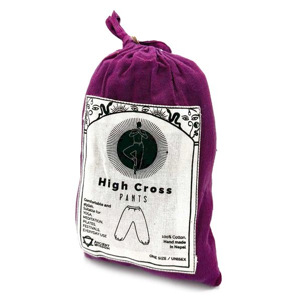 Pantalones para Yoga y Festivales - Estampado Himalaya Cintura Alta - Morado