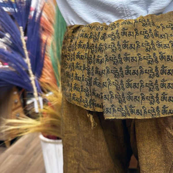 Pantalones para Yoga y Festivales - Pescador Tailandés Mandala Mantra - Naranja