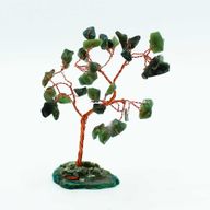 Arbol de piedras preciosas: Aventurina verde sobre base de ágata verde (35 piedras)