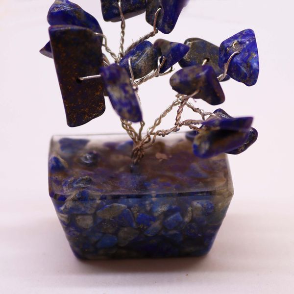 Mini arboles de piedras preciosas sobre base de orgonita - Sodalita (15 piedras)