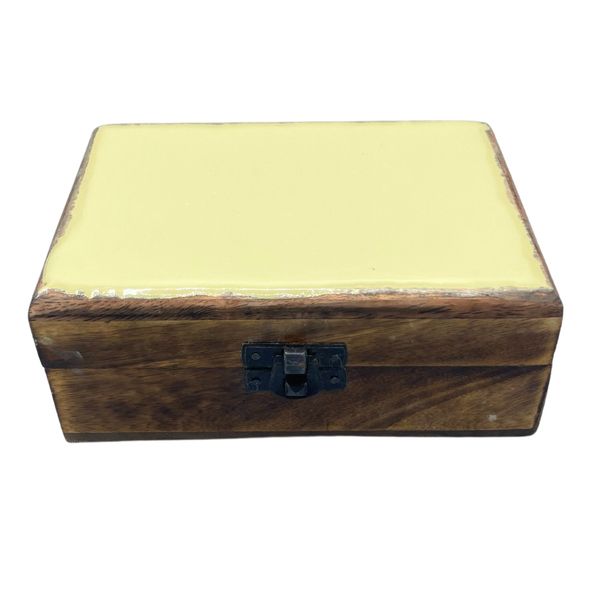 Caja de Madera Mediana Esmaltada - 15x10x6cm - Hormigón