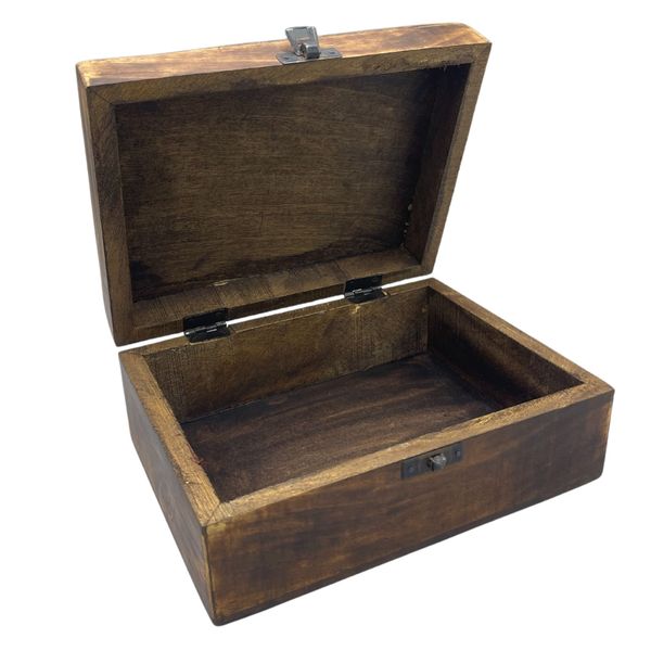Caja de Madera Grande Esmaltada - 20x15x7.5cm - Estrellas Azules