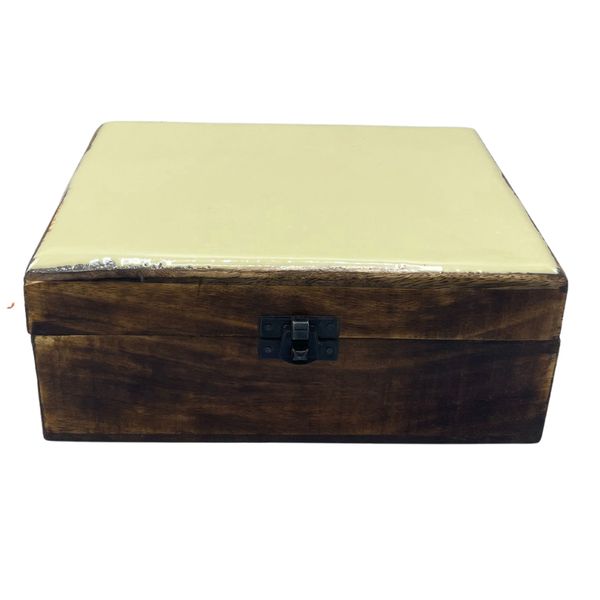 Caja de Madera Grande Esmaltada - 20x15x7.5cm - Hormigón