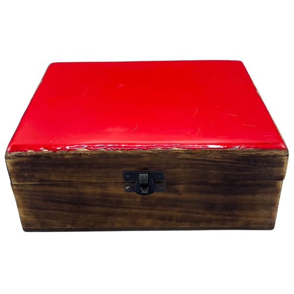 Caja de Madera Grande Esmaltada - 20x15x7.5cm - Roja