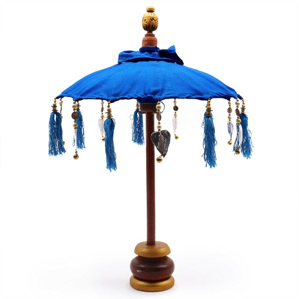 Sombrilla de Bali Decoracion de Hogar - Algodon - Azul - 40cm