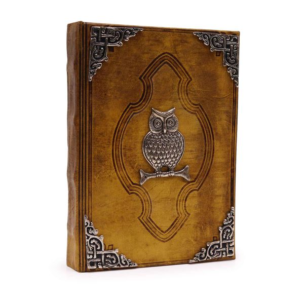 Libro Bronceado Cafe Fuerte - Búho de zinc con Bordes