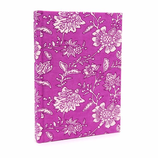 Cuadernos encuadernados en algodon 20x15cm - 96 pag - Fucsia antiguo