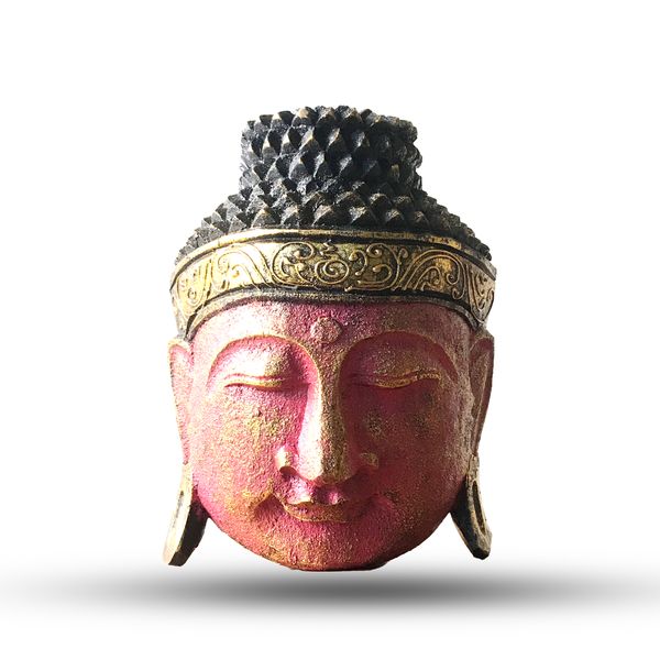Decoracion de Hogar - Cabeza de Buda - 25cm - Rojo Brillante