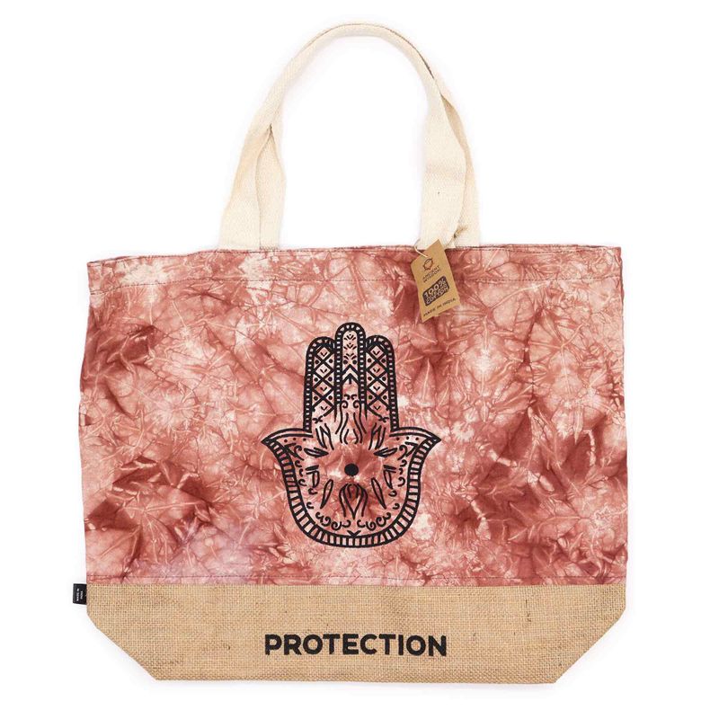 Bolso Natural- Tye-Dye Terracota - Hamsa - Proteccion