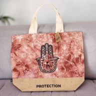 Bolso Natural- Tye-Dye Terracota - Hamsa - Proteccion