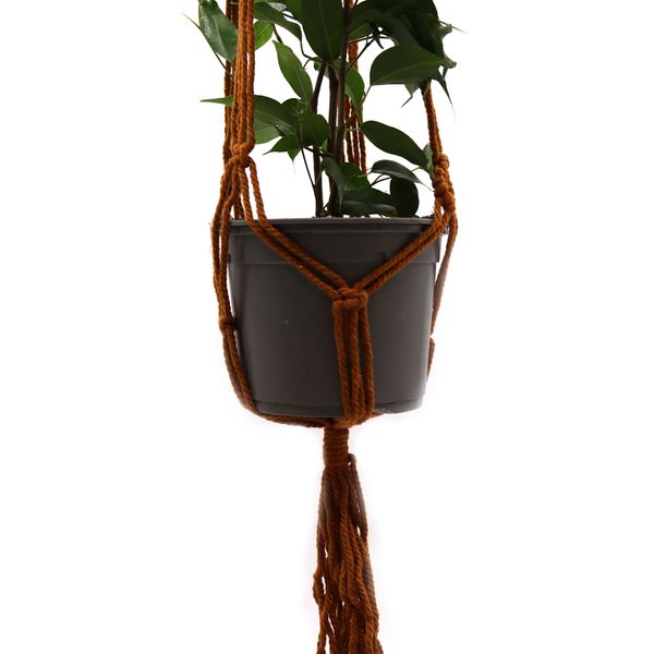 Porta Maceta de Macrame Clasico - Terracota Mediano