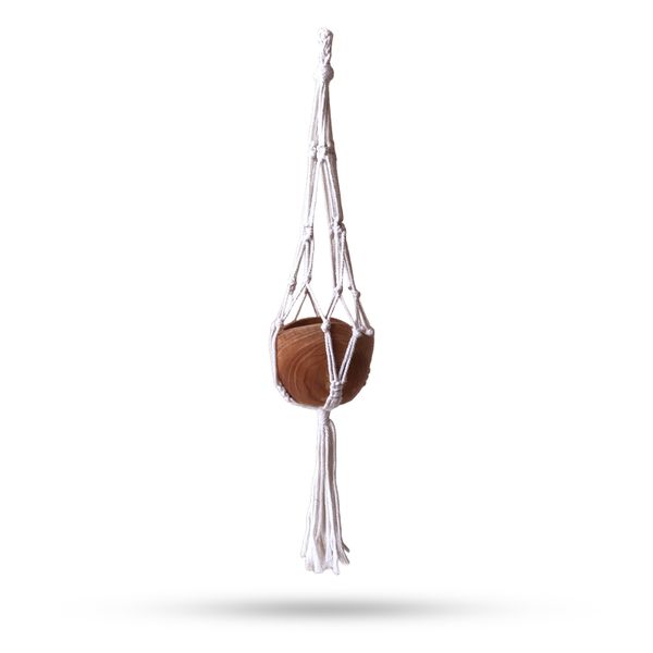 Porta Maceta de Macrame - Natural- 75 cm