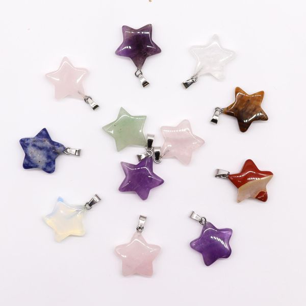 Colgantes de Estrellas de Piedras Preciosas (12 surtidos) 20x6mm