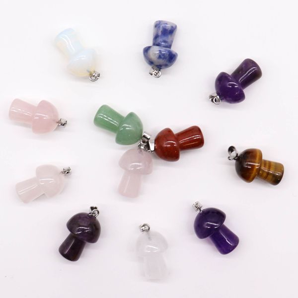 Colgantes de Champiñoness de Piedras Preciosas (12 surtidos) 20x15mm