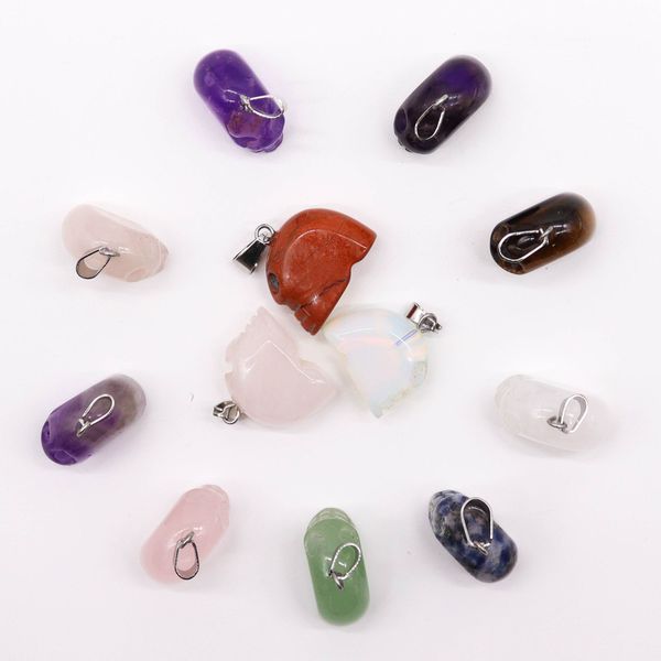 Colgantes de Mini Calaveras de Piedras Preciosas (12 surtidos) 20x15mm