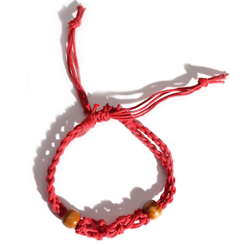 Pulsera de Macrame para Piedras Preciosas  20-28cm - Rojo