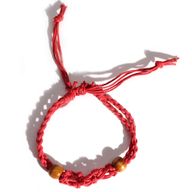 Pulsera de Macrame para Piedras Preciosas  20-28cm - Rojo