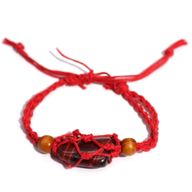 Pulsera de Macrame para Piedras Preciosas  20-28cm - Rojo