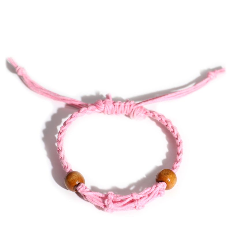 Pulsera de Macrame para Piedras Preciosas  20-28cm - Rosa