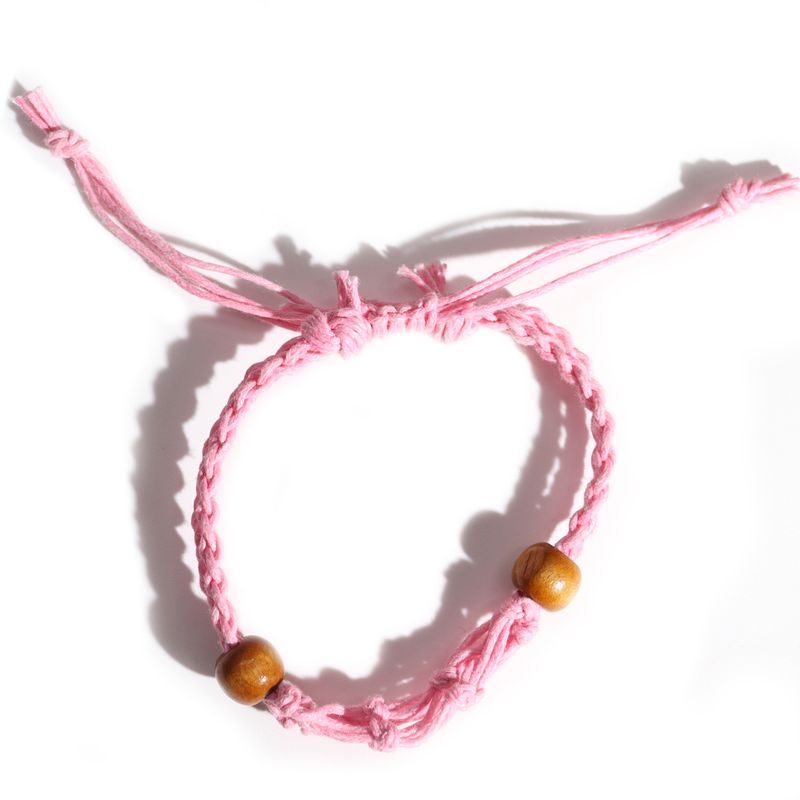 Pulsera de Macrame para Piedras Preciosas  20-28cm - Rosa