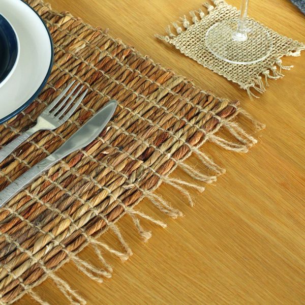 Mantel Individual Jacinto de Agua - Robusta y Fringe