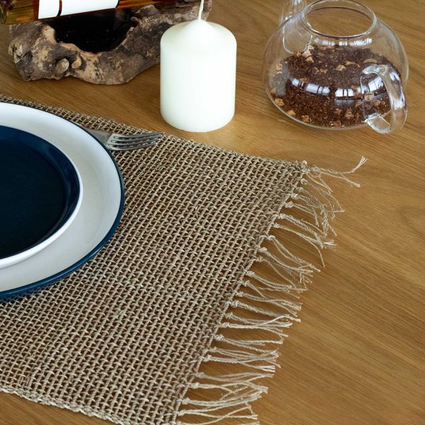 Mantel individual Natural con Flecos de pasto marino - Natural