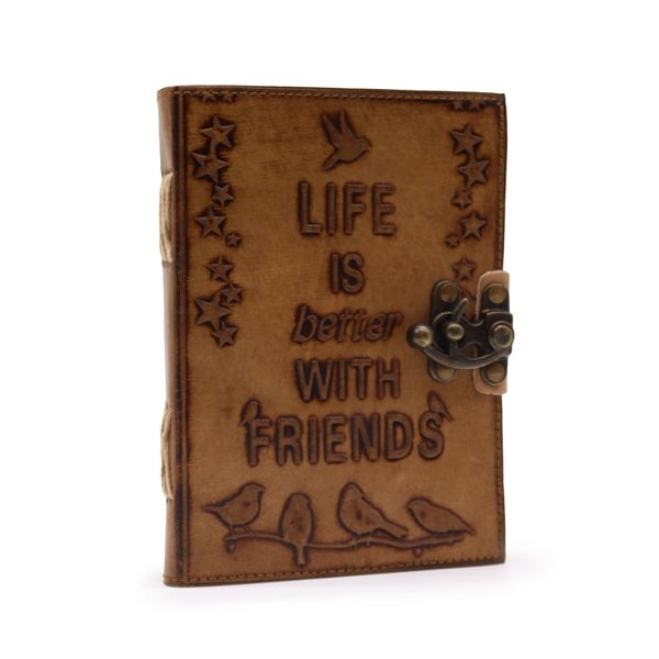 Cuaderno de Piel  - La vida es mejor con amigos