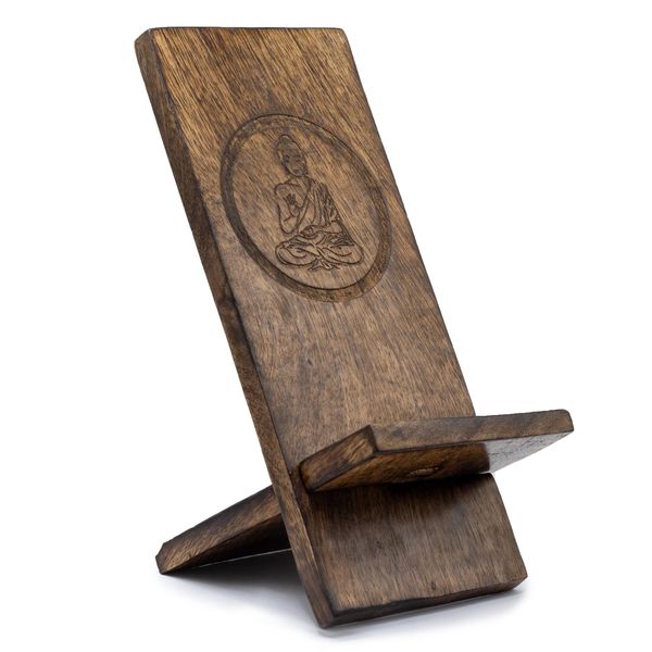 Soportes para el móvil de madera tallada - Buda 20x9.5cm