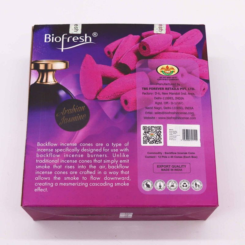 Conos de Incienso Biofresh Reflujo Inverso - Jazmín Arabe
