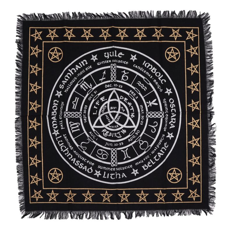 Mantel de altar con flecos esotéricos - Vida, Muerte, Renacimiento