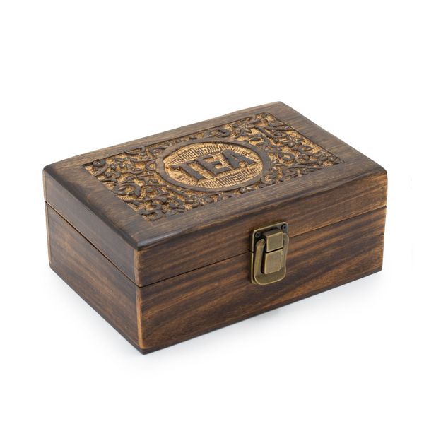 Caja de Madera para el té - ( 6 compartimentos) 23x15x9.5cm