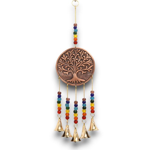 Carillón Indio - Árbol de la Vida Mediano - Chakra 5 Cuentas - 10x36cm