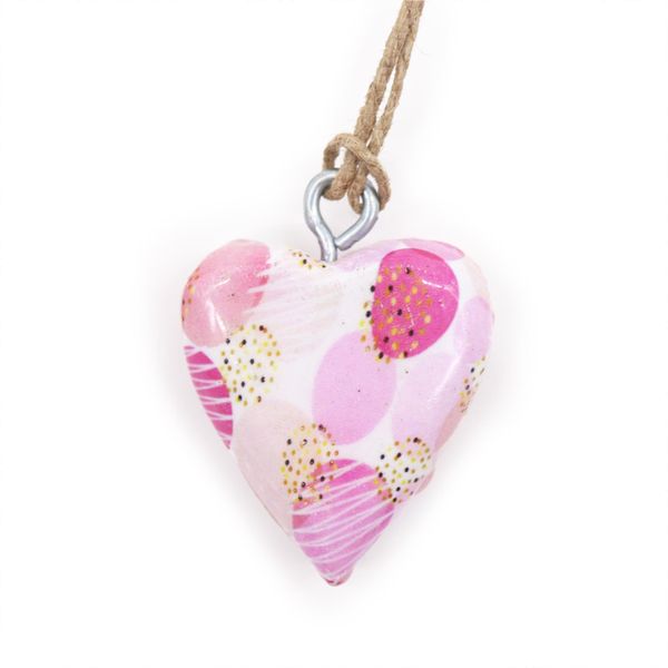 Corazones de Madera Decorativos Pequeños: Abstractos en rosa