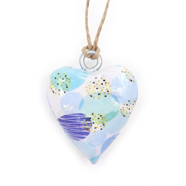 Corazones de Madera Decorativos Pequeños: Abstractos en azul