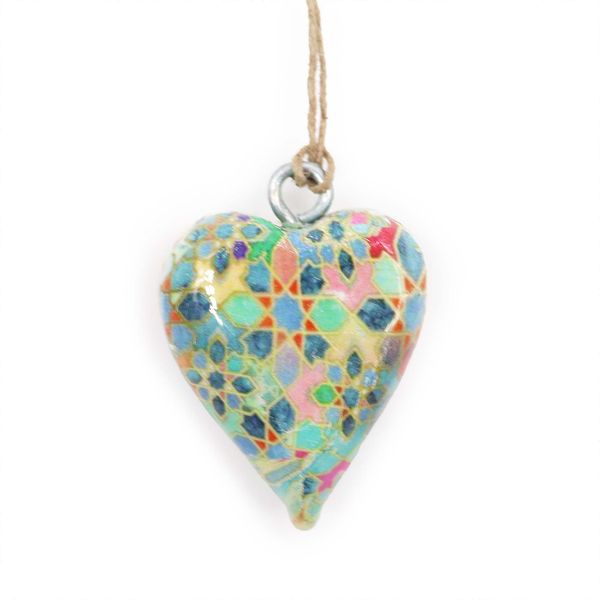 Corazones de Madera Decorativos Pequeños: Diseño de mosaicos mediterráneos