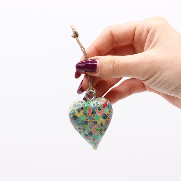 Corazones de Madera Decorativos Pequeños: Diseño de mosaicos mediterráneos