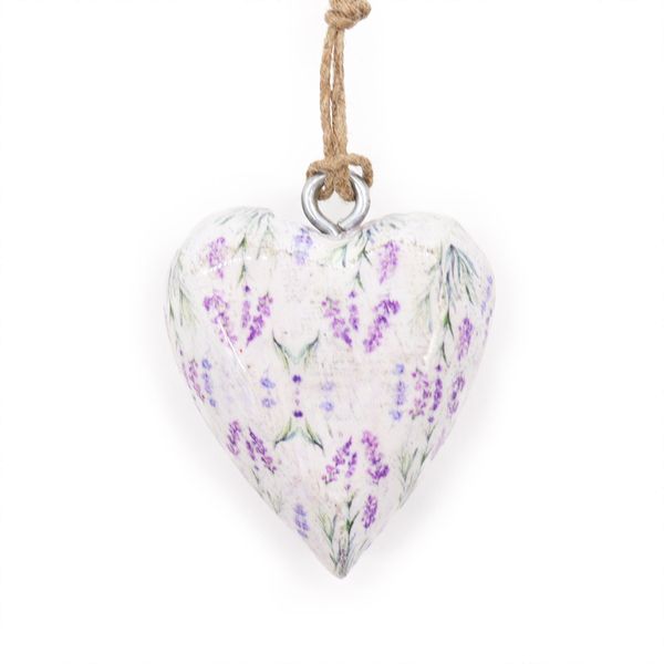 Corazones de Madera Decorativos Grandes: Lavanda