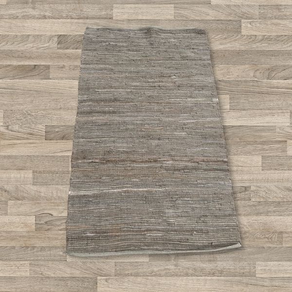 Alfombra India Pequeña de Algodón - 50x90cm - Gris oscuro