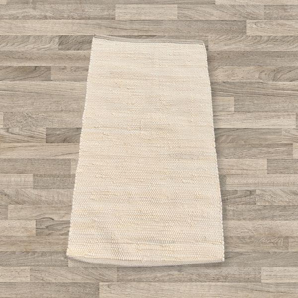 Alfombra India Pequeña de Algodón - 50x90cm - Crema