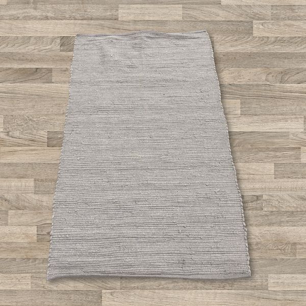 Alfombra India Pequeña de Algodón - 50x90cm - Gris