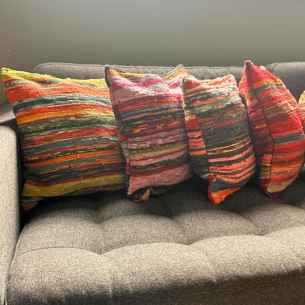 Fundas de Cojín de Tela de Alfombra Reciclada - Multicolor
