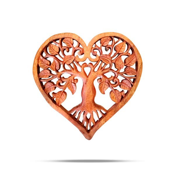 Panel de Madera en Forma de Corazón con Árbol de la Vida 30 cm