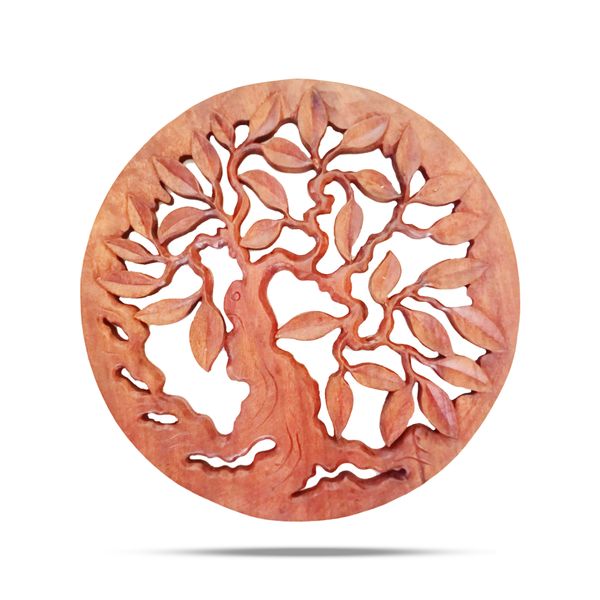Panel de Madera Redondo con Árbol de la Vida  40 cm