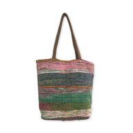 Bolsa Grande de Tela de Alfombra Reciclada - Tonos de Rosa
