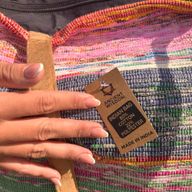 Bolsa Grande de Tela de Alfombra Reciclada - Tonos de Rosa
